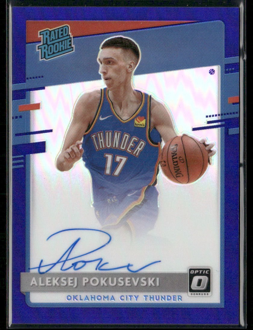 2020-21 Optic Aleksej Pokusevski Rated Rookie Purple Holo Auto #167