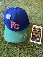 KANSAS CITY ROYALS CARTER JENSEN AUTOGRAPHED BIG LEAGUE CHEW HAT JSA AUTH