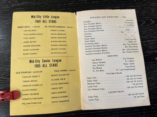 Elenco e programma squadre Mid-City Little League 1966, Lake Charles LA, 8,5”x5,5” - Foto 3 di 10