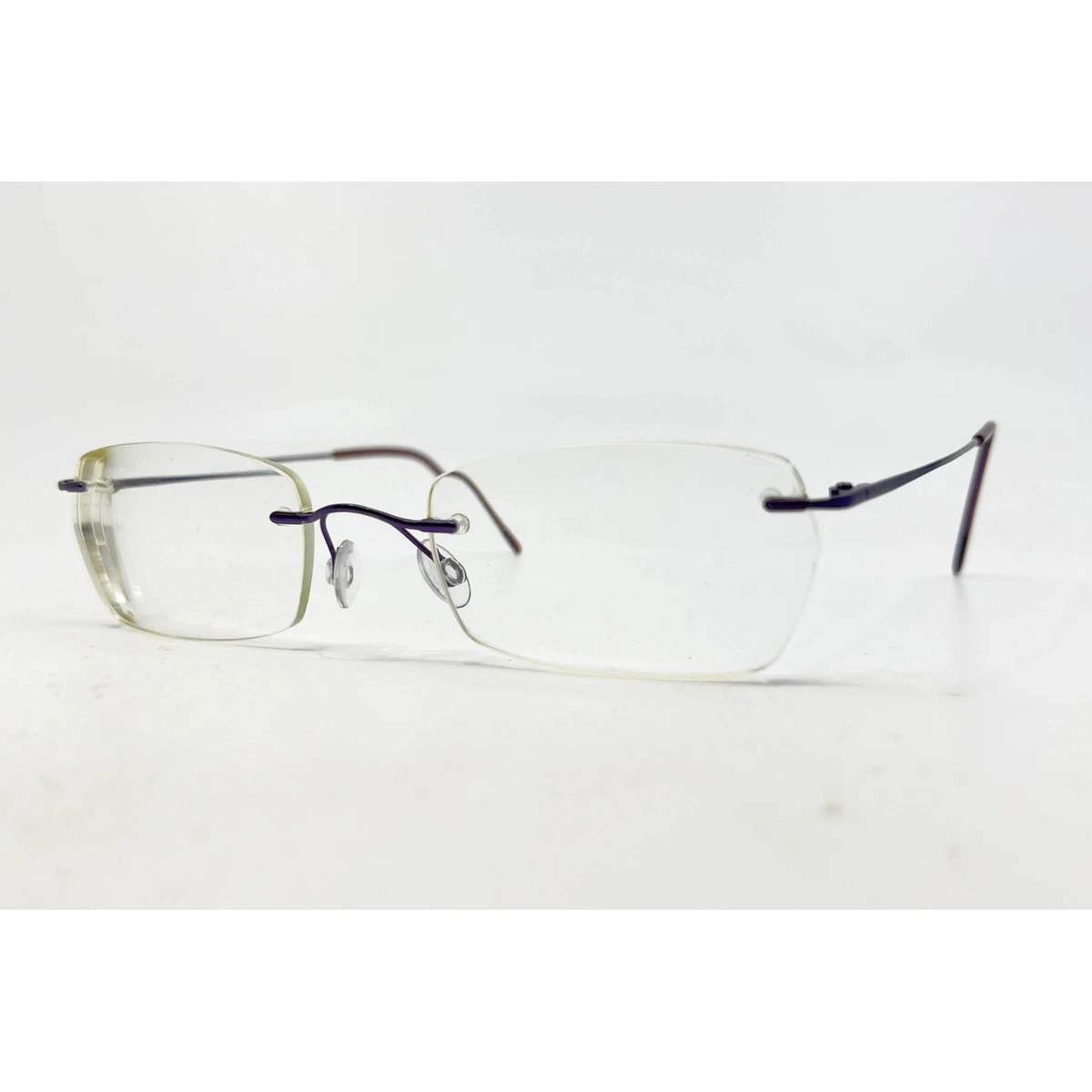 New Marchon Airlock Purple SHATTERED 201 505 Eyeglasses 50mm with Case & Cloth Roko Voko Round Glasses | eyebobs main image 2