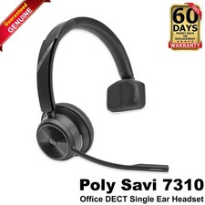 Poly Savi 7310 Monaural DECT Wireless Headset Noise Cancelling Black 783N0AA