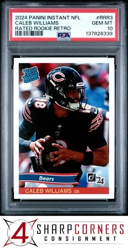 2024 PANINI INSTANT NFL RATED ROOKIE RETRO #RRR3 CALEB WILLIAMS RC #/890 PSA 10