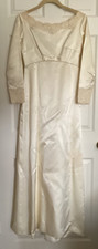 Vtg 60  s Satin Ivory Wedding Gown Dress Edythe Vincent Alfred Angelo Sz S