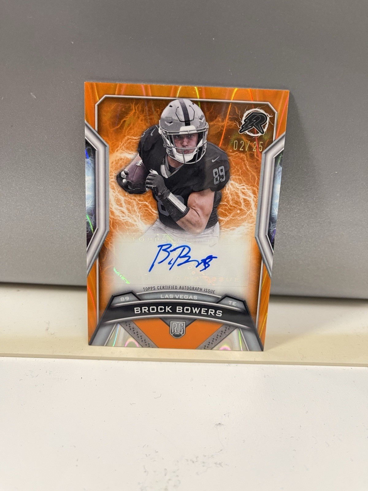 2024 Topps Resurgence Brock Bowers Orange Wave Auto RC Autograph Rookie 2/25