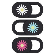 Cute Thin 0.7mm Flower Laptop Camera Cover Slide, 3 PCS Computer small, black