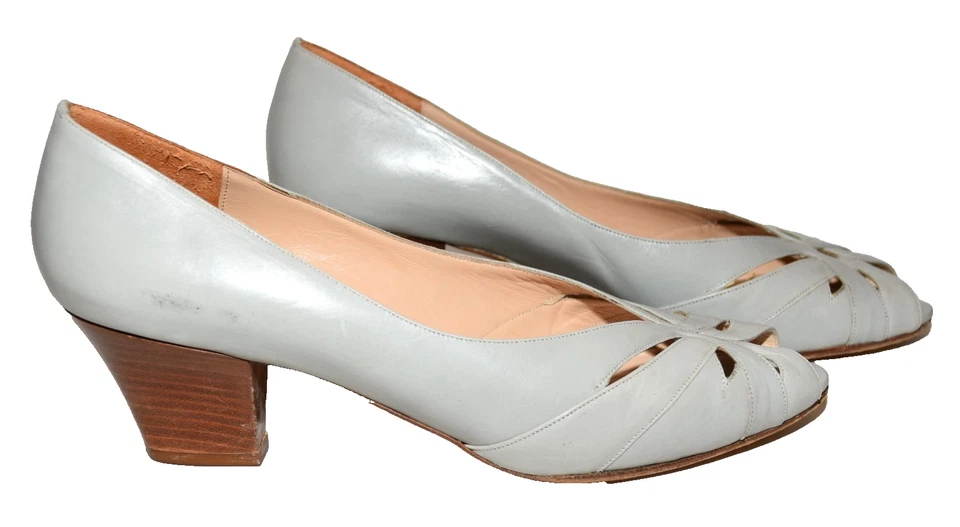 Женские туфли-лодочки Evan Picone серые кожаные с вырезами с открытым носком размер 10 М Италия - Изображение 3 из 4