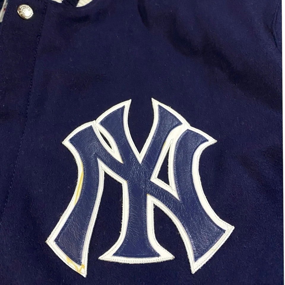 Vintage 90s New York Yankees Wool Leatherman Jacket - 2XL  - Image 4 of 4