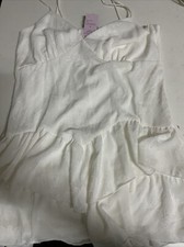 ☀️ Women's Triangle Cup Tiered Mini Skater Dress - Wild Fable Off-White L