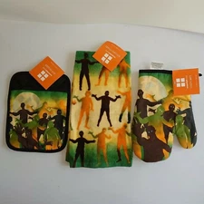 Essential Home Halloween Zombies Pot Holder, Oven Mitt, & Kitchen Towel NWT