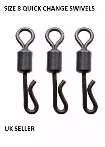 20 Quick change UK size 8 swivels carp barbel coarse fishing terminal tackle - Image 3 of 4