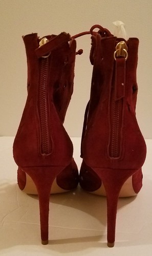 Rachel Zoe Women's Peep-Toe Suede Bootie Ruby Red Sz 10 - Picture 5 of 10