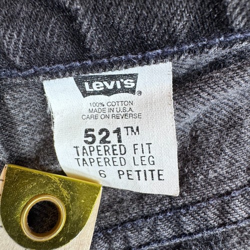 Vintage Levi's 521 Jeans Womens 6 P Black Tapered Fit Tapered Leg MADE IN USA - Picture 5 of 12