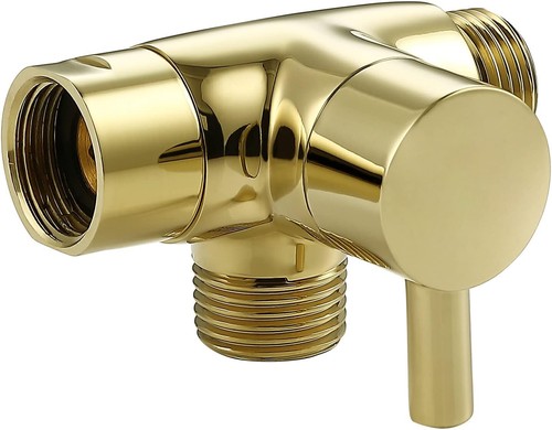 Shower Arm Diverter Valve for Hand Held Showerhead & Fixed Spray Head,G 1/2 Gold - Picture 1 of 19