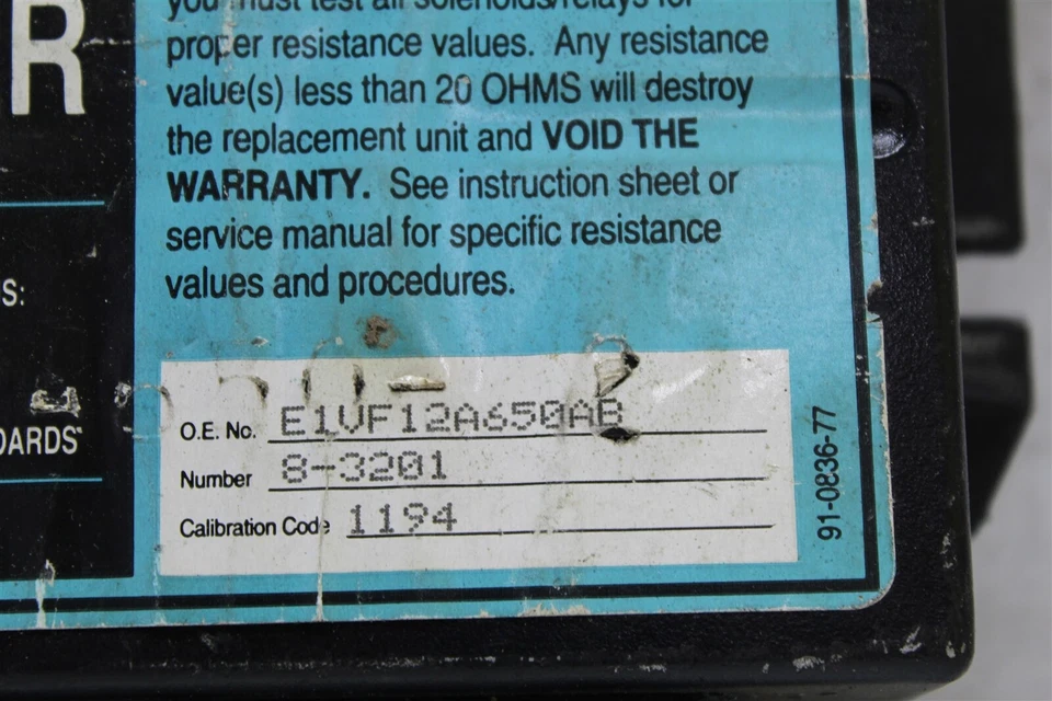 Unidad de control del motor E1VF12A650AB Ford Ltd 1983 módulo ECU 487 12D4 Foto 3 de 4