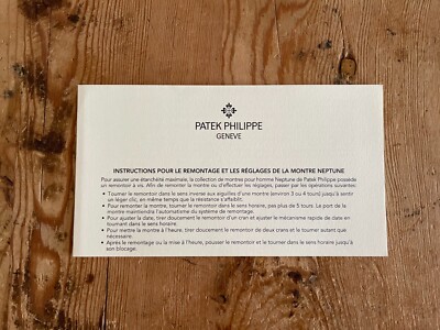 Bpz Patek Philippe Neptune Booklet - Richtlinien Instructions Vintage Watches