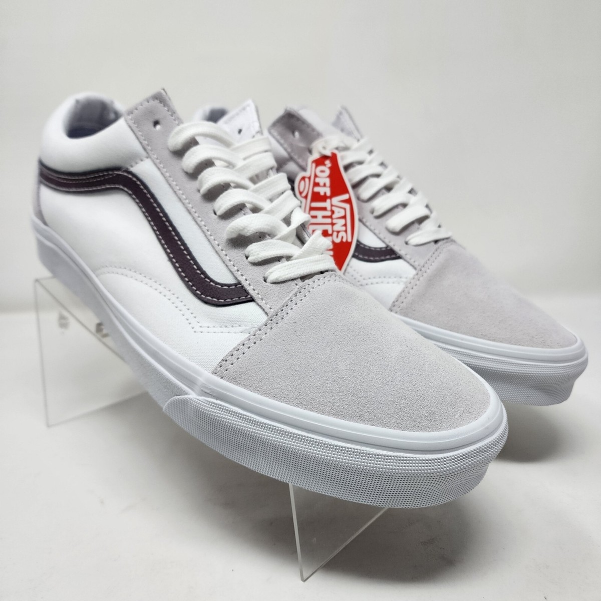 Vans Skateboarding Shoes Mens 12 Beige Cloud Sunset Leather Lace Up Sneakers