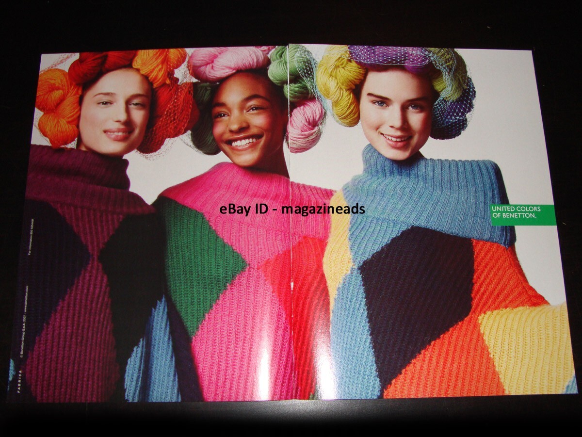 UNITED COLORS OF BENETTON 2-Page AD 2007 Jourdan Dunn ELSA SYLVAN