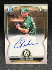 2023 BOWMAN CHROME COLIN PELUSE BASE 1ST BOWMAN AUTO OAKLAND A'S