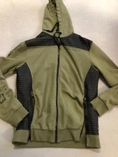 Buffalo David Bitton Sweatshirt Men's Large Full Zip Green/Black Graphic Hoodie