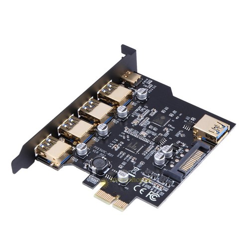  PCI-E to USB 3.1 type-c 4 Port PCI Express Expansion Card 19-Pin Power 5Gbps - Picture 1 of 8