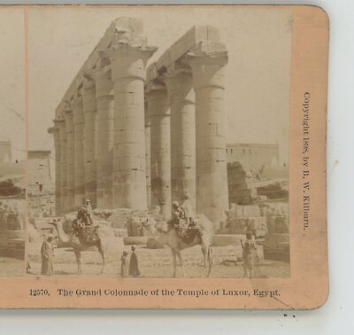 Grand Colonnade of Temple of Luxor Egypt Kilburn Stereoview