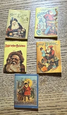 Vintage Merrimack Miniature Book Set 5 Merry Christmas Kringle Hong Kong Case