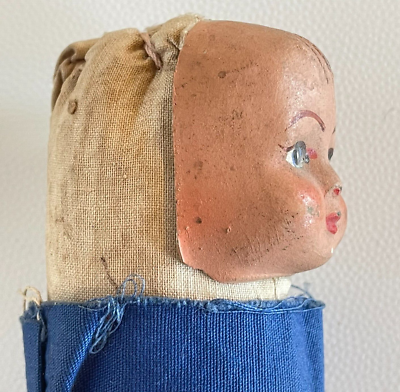 Poupée Ancienne Unis France Carton Moulé 247 Yeux Peints 72 Cm Années 1930