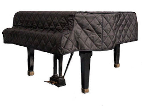 Copri Pianoforte a coda nero trapuntato 4'10" - 5'2" con spacchi laterali ~ Made in USA