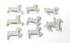 DIY Unfinished Porcelain Carousel Horses Set Of 8 Detailed Vintage