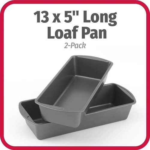 Good Cook Set of 2 Extra Large 13'' X 5'' Nonstick Steel Bread Loaf Pan
