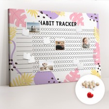 Listing image for Big Pinboard Cork Board with 100 Pcs Pins 140x100 cm - Habit tracker