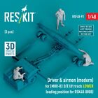 Driver & Airmen (modern)3pcs (Mhu-83 D/E lift truck Lower Loading Position) 1:48