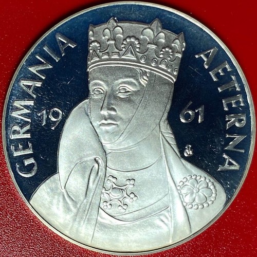 1961 GERMANY ARGENTEUS 3 DUCAT SILVER PROOF GERMANIA AETHERNA WERNER GRAUL RARE! - Picture 4 of 7