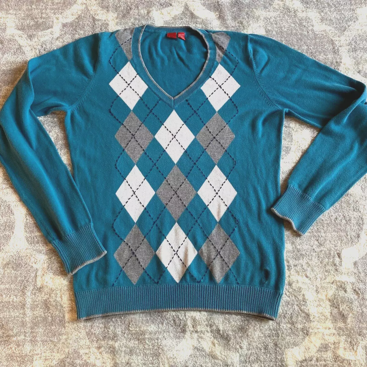 Argyle top print sweater