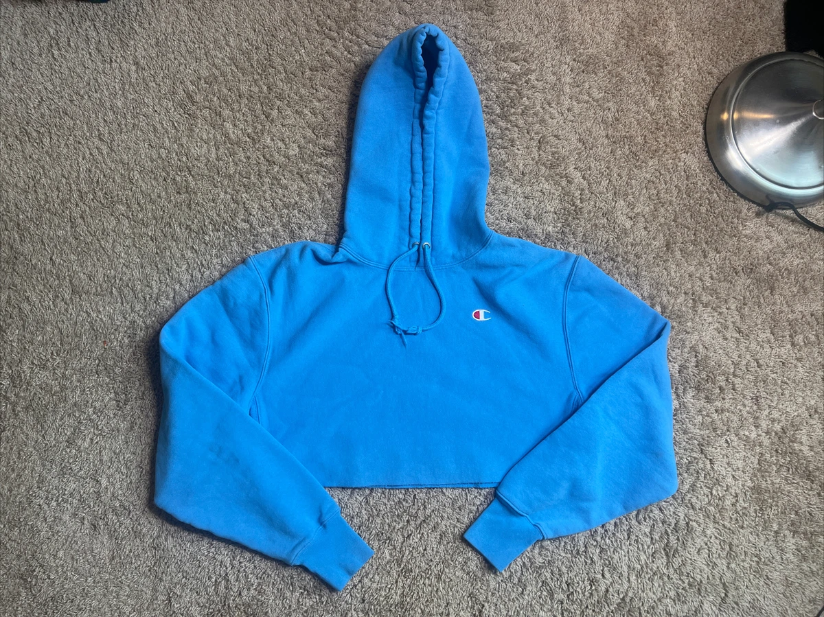 Cropped blue shop champion hoodie