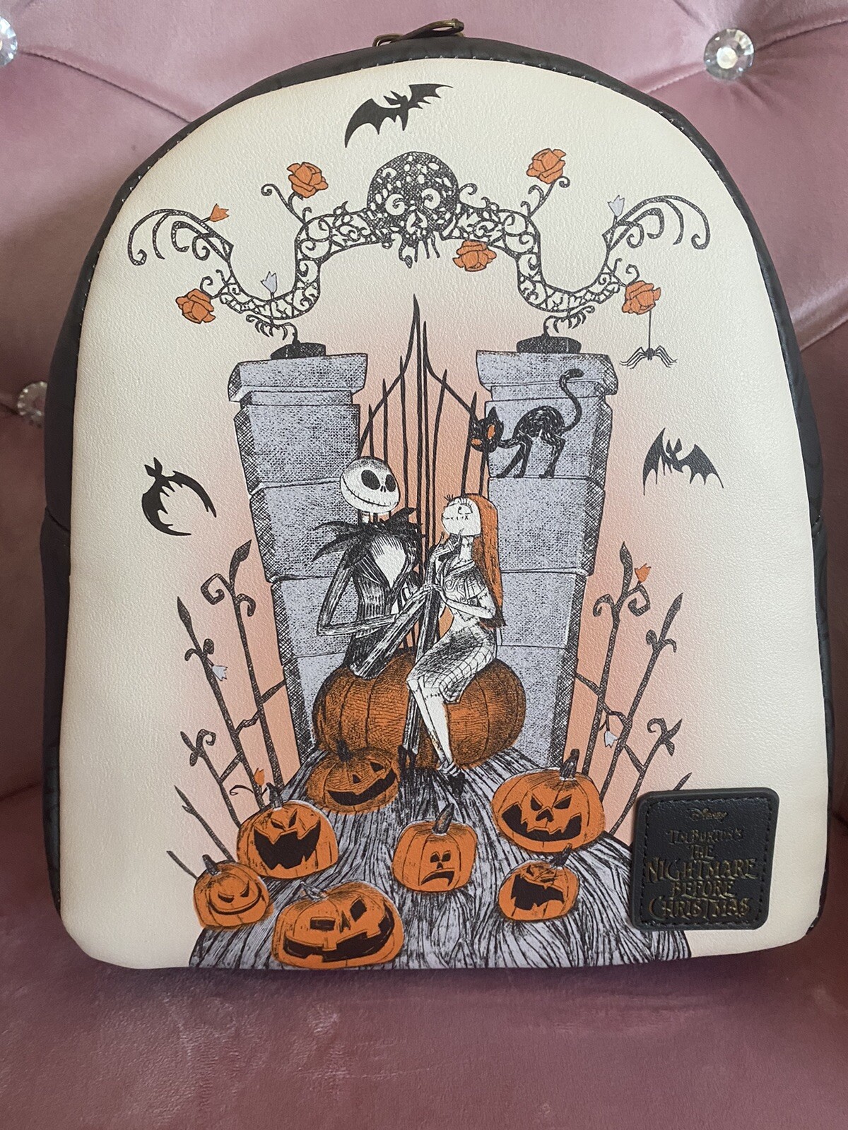 Loungefly Mini Backpack Nightmare Before Christmas Jack & Sally Pumpkin Disney 