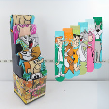 HANNA-BARBERA CARTOON 6PR CREW SOCKS FLINTSTONES, JETSONS, TOM  JERRY SIZE8-12