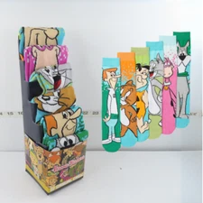 HANNA-BARBERA CARTOON 6PR CREW SOCKS FLINTSTONES, JETSONS, TOM & JERRY SIZE8-12