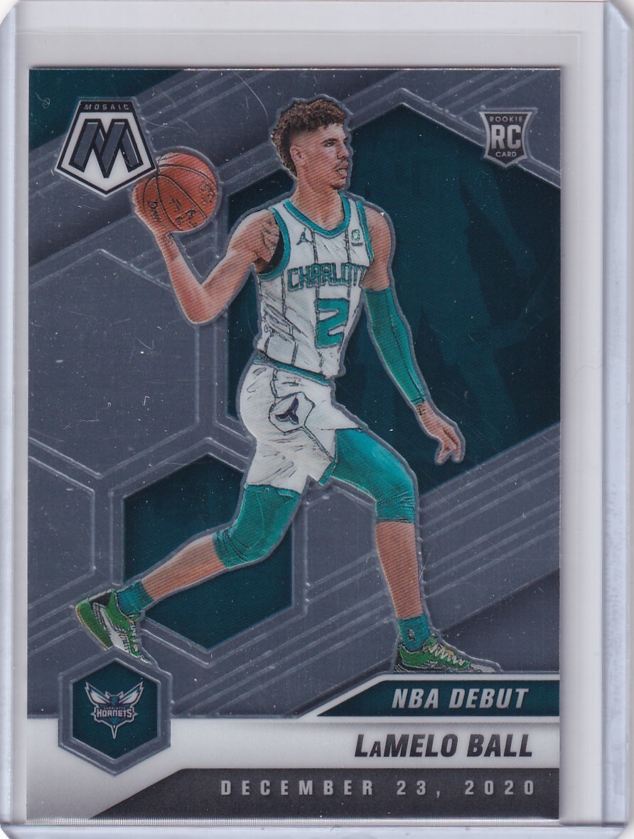 2020-21 MOSAIC NBA DEBUT RC LAMELO BALL ROOKIE CHARLOTTE HORNETS GE-3155