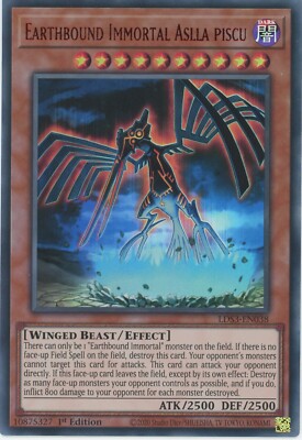 Yugioh Earthbound Immortal Aslla Piscu LDS3-DE038 RED Ultra 1st NM x3 Play Set