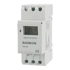Baomain THC15A DC 12V Digital LCD Power Programmable Timer Switch Relay 16A 