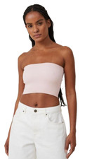 Cotton On Women's Seamless Ellie Tube Top Bandeau Strapless Chalk Pink M/L NEW