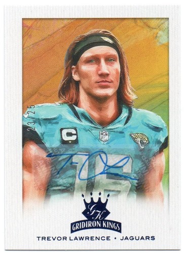 2021 Panini Chronicles Gridiron Kings Signatures Blue 1 Trevor Lawrence RC 23/25
