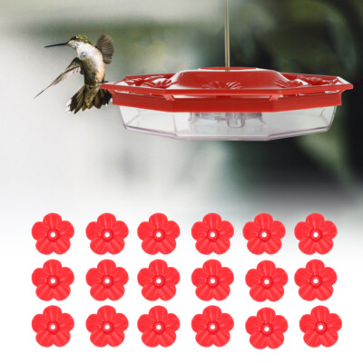16-Piece Hummingbird Feeder Replacement Parts - Flowers & Cleaning Brushes Set