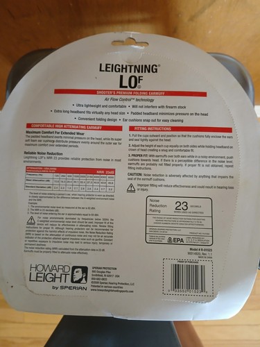 Howard Leight Leightning LOF Earmuff Black NRR 23 Folding - Picture 2 of 7