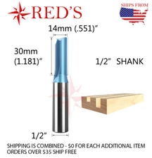 Tideway IND LC010214308 14mm X 30mm straight 1/2" shank router bit