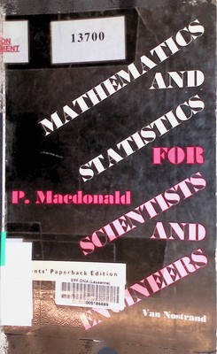 Mathematics and Statistics for Scientists and Engineers Macdonald, P.: