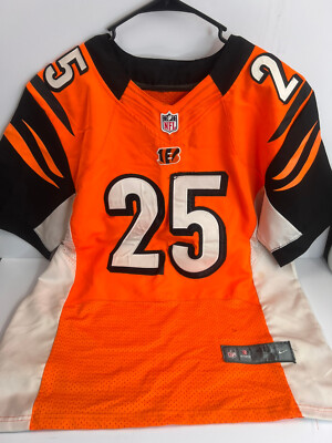 Bernard On Field NFL Stitched Jersey Nike Orange Size 40 Cincinnati Bengals 