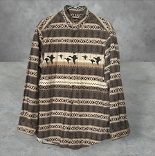 Woolrich SHIRT VTG Flannel MD Men 90's Rich Bros. Nordic Fair Isle Ducks FDU DU