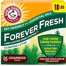Arm  Hammer Forever Fresh Clumping Cat Litter Cedarwood, MultiCat 18lb - USA